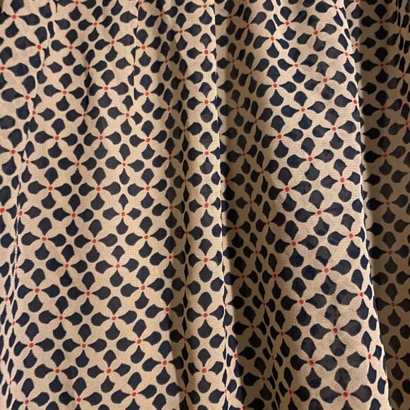 Loft Cream and Black Diamond Pattern Flouncy Skater Mini Skirt - Picture 3 of 12